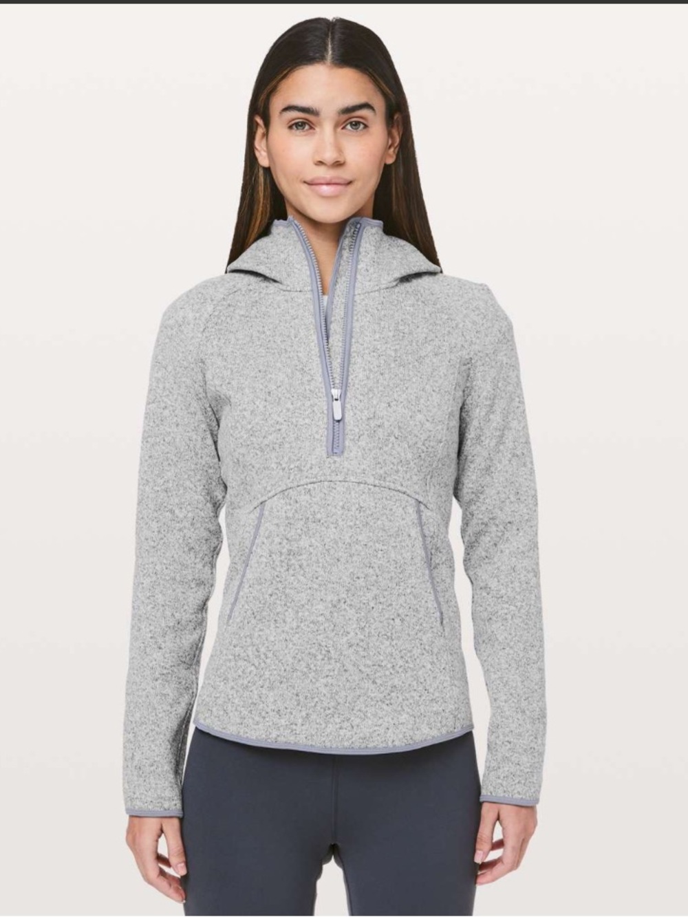 Lululemon Fleece and Thank You 1/2 Zip Pullover Heather Grey Size 4